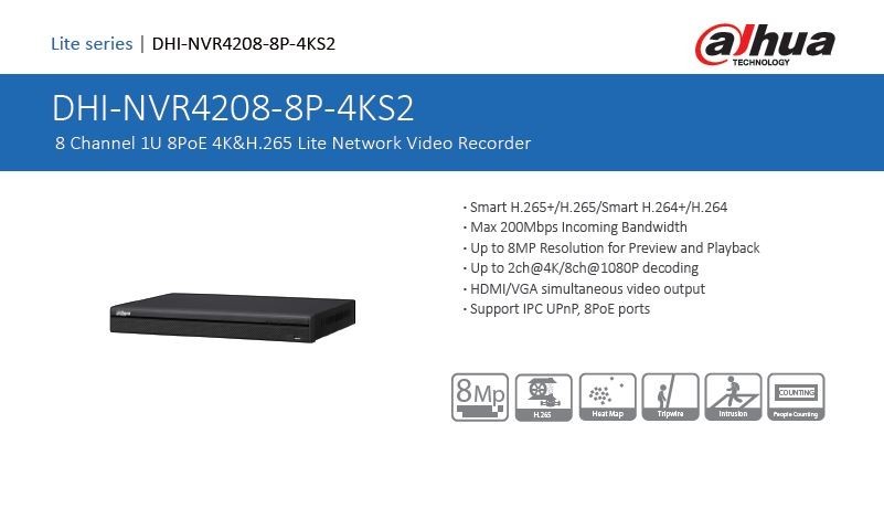 Dahua NVR4208-8P-4KS2