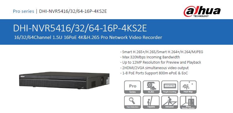 Dahua NVR5416-16P-4KS2E
