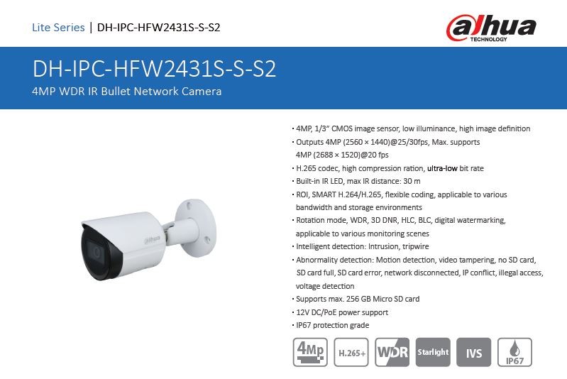 Dahua IPC-HFW2431S-S
