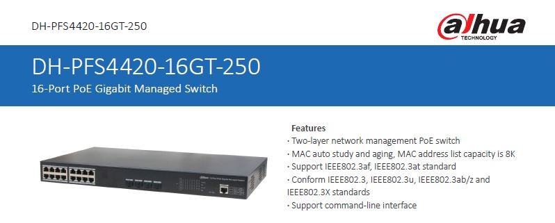 Dahua DH-PFS4420-16GT-250