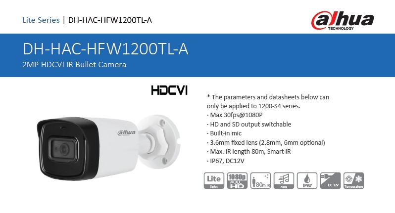 Dahua HAC-HFW1200TL-A