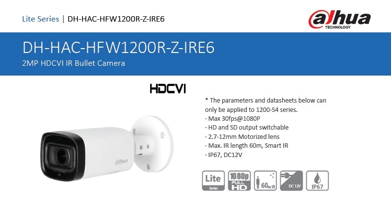 Dahua HAC-HFW1200R-Z-IRE6