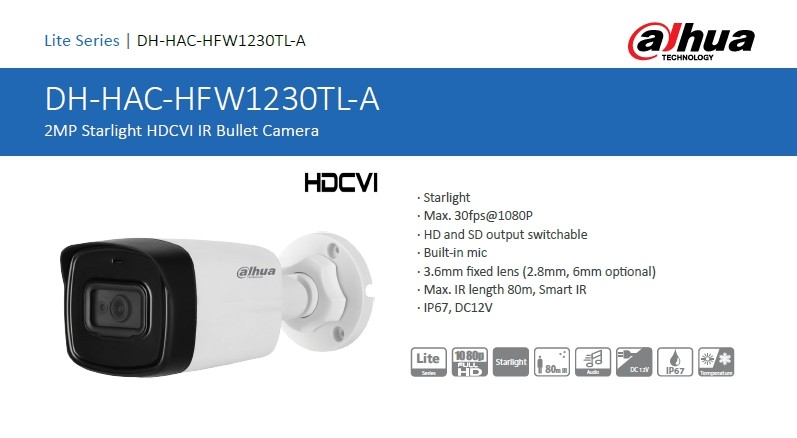 Dahua HAC-HFW1230TL-A