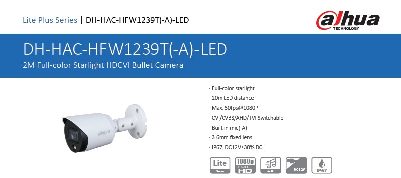 Dahua HAC-HFW1239T-A-LED
