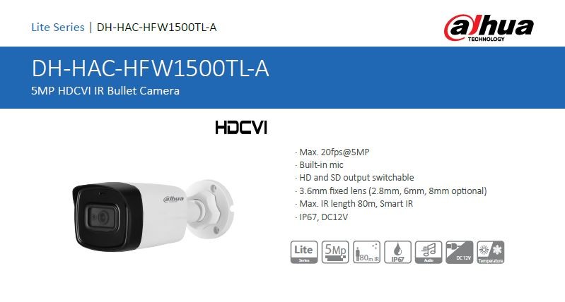 Dahua HAC-HFW1500TL-A