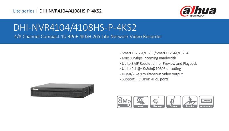 Dahua NVR4104HS-P-4KS2